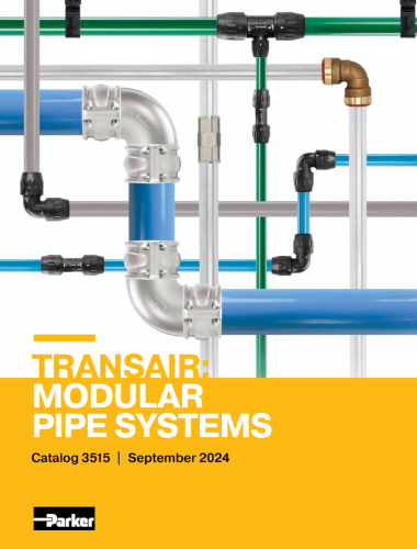 Parker Transair Modular Pipe Systems Catalog 2024 | Catálogo 2025 de sistemas de tuberías modulares Parker Transair