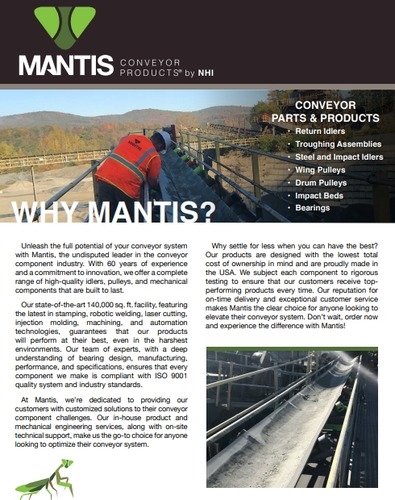 Mantis Idlers and Accessories Series Catalog