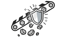 Icono de resistencia a la abrasión en cinta transportadora